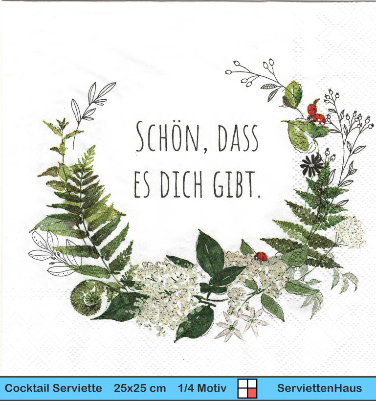 Schön das es dich gibt - 1 Cocktail Serviette